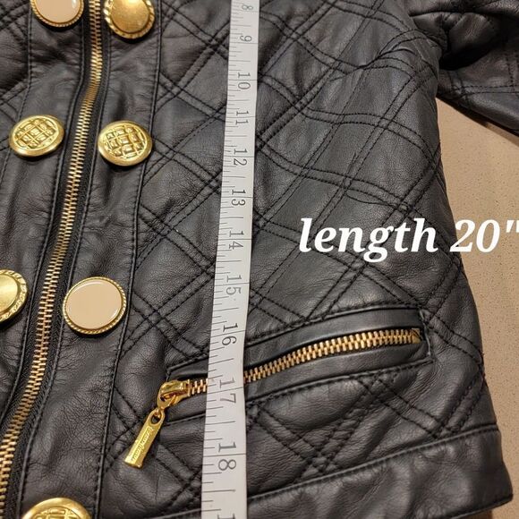 Bisou Bisou Black Quilted Cropped Faux Leather Jacket - Picture 14 of 16